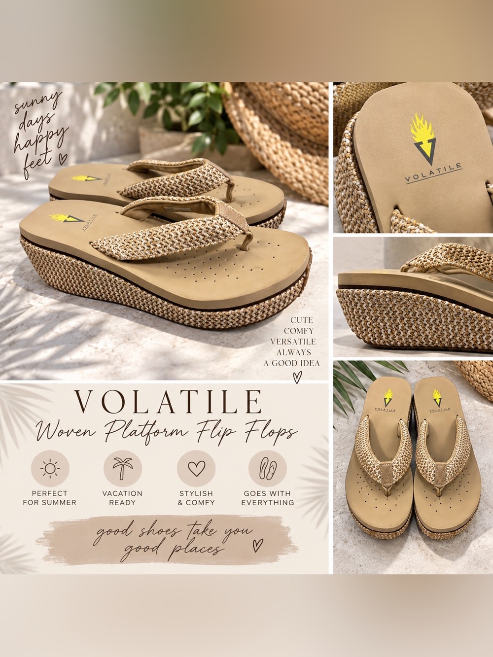 🤎 Volatile Woven Platform Flip Flops 🤎